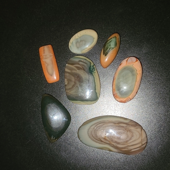 7 piece polychrome jasper cabachon bundle - Picture 2 of 4